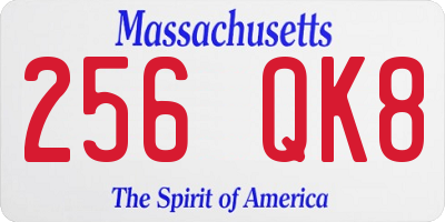 MA license plate 256QK8