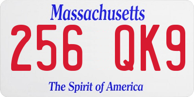 MA license plate 256QK9