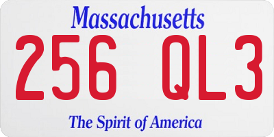 MA license plate 256QL3