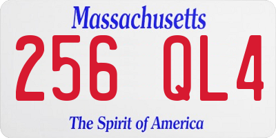 MA license plate 256QL4