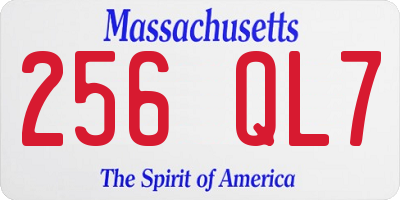 MA license plate 256QL7