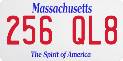 MA license plate 256QL8