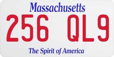 MA license plate 256QL9