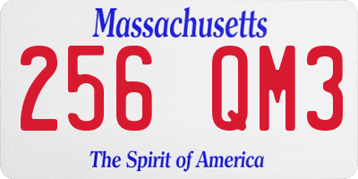 MA license plate 256QM3