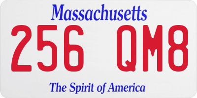 MA license plate 256QM8