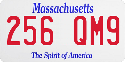 MA license plate 256QM9