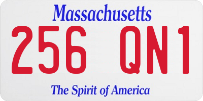 MA license plate 256QN1