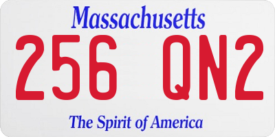 MA license plate 256QN2