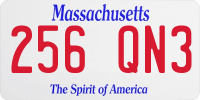MA license plate 256QN3