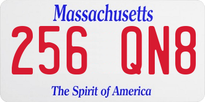 MA license plate 256QN8