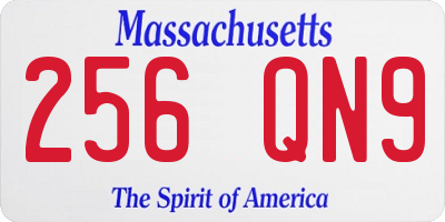 MA license plate 256QN9