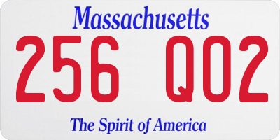 MA license plate 256QO2