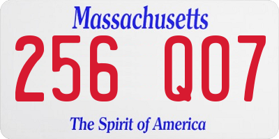 MA license plate 256QO7