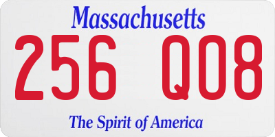 MA license plate 256QO8