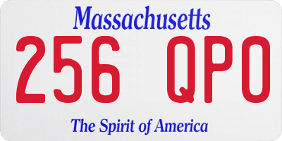 MA license plate 256QP0