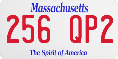 MA license plate 256QP2