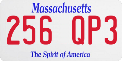 MA license plate 256QP3