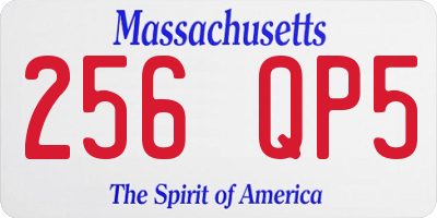 MA license plate 256QP5