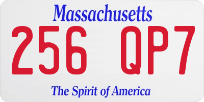 MA license plate 256QP7