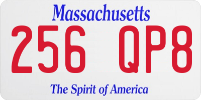 MA license plate 256QP8