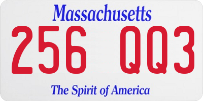 MA license plate 256QQ3