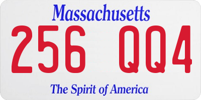 MA license plate 256QQ4