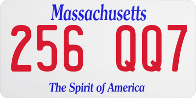 MA license plate 256QQ7
