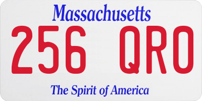 MA license plate 256QR0