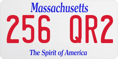 MA license plate 256QR2