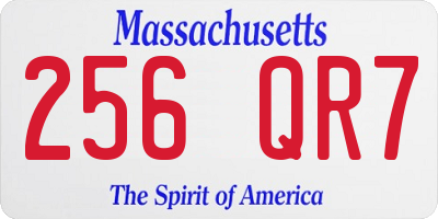 MA license plate 256QR7