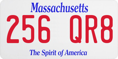 MA license plate 256QR8
