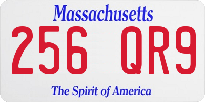 MA license plate 256QR9