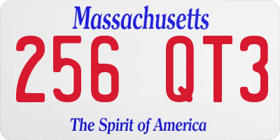 MA license plate 256QT3