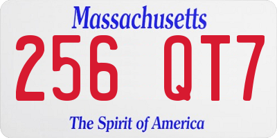 MA license plate 256QT7