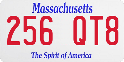 MA license plate 256QT8
