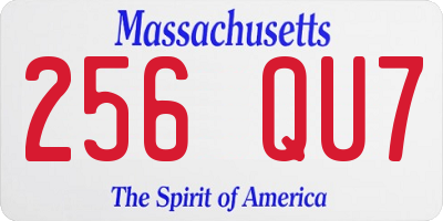 MA license plate 256QU7