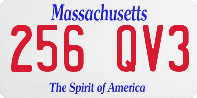 MA license plate 256QV3