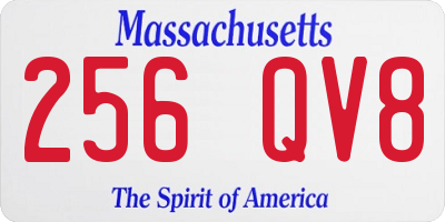 MA license plate 256QV8