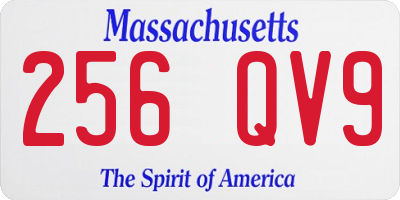 MA license plate 256QV9