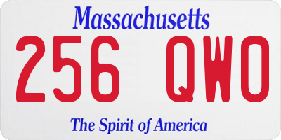 MA license plate 256QW0