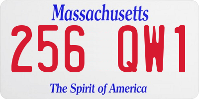MA license plate 256QW1