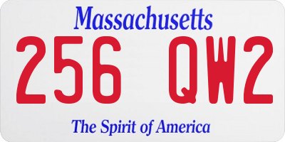 MA license plate 256QW2