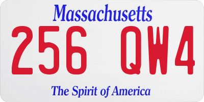 MA license plate 256QW4