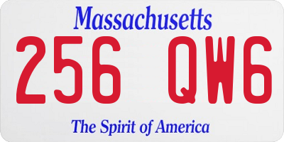 MA license plate 256QW6