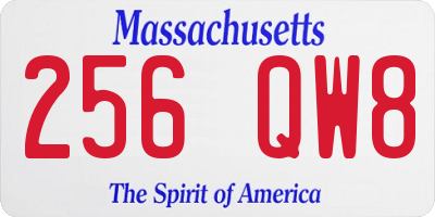 MA license plate 256QW8