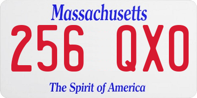 MA license plate 256QX0