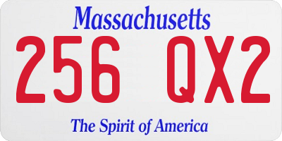 MA license plate 256QX2