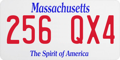 MA license plate 256QX4