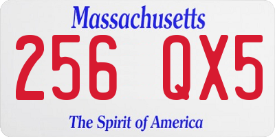 MA license plate 256QX5