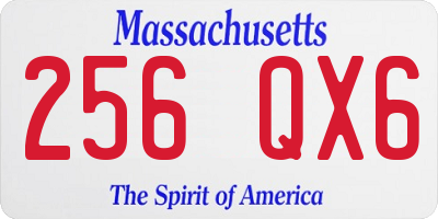 MA license plate 256QX6